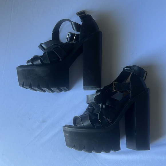 Jeffrey Campbell Leather Strappy Platform - Picture 3 of 7